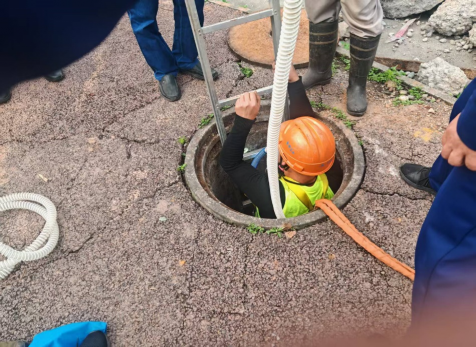 化工園區(qū)西區(qū)污水提升項目 有限空間作業(yè)順利完成